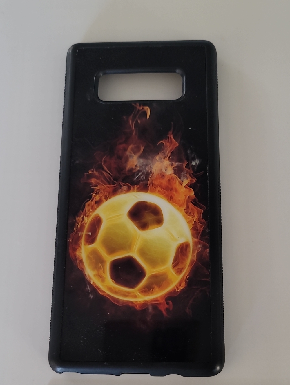 Black Phone Case with Fiery Soccer Graphic For SAMSUNG NOTE8